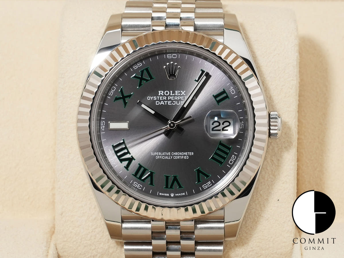ロレックス デイトジャスト41 Ref.126334 SS/WG スレートローマン文字盤 ジュビリーブレスレット 中古 35wd3f3j