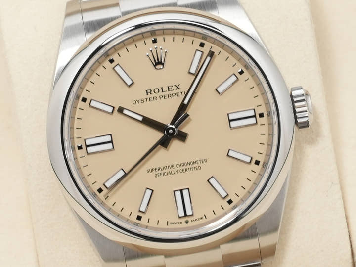 ロレックス オイスターパーペチュアル41 Ref.134300 ステンレススチール ベージュ文字盤