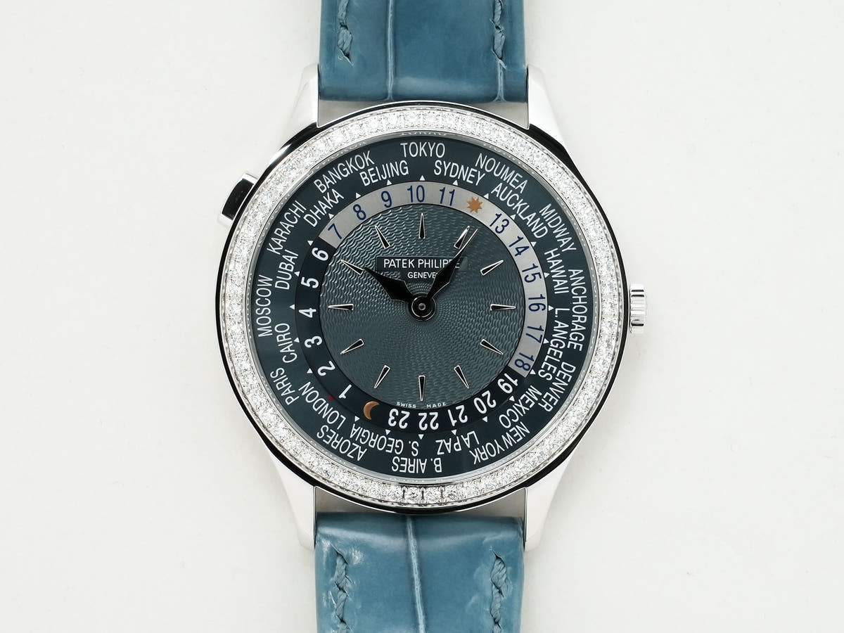 パテックフィリップ コンプリケーション ワールドタイム Ref.7130G-016 18KWG ブルーグレー文字盤 美品 jtbfneth