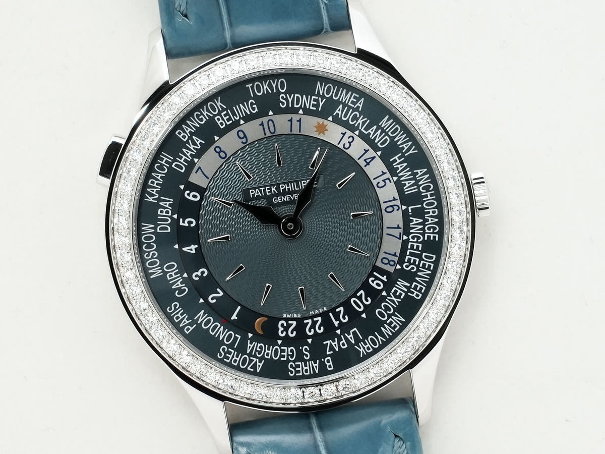 パテックフィリップ コンプリケーション ワールドタイム Ref.7130G-016 18KWG ブルーグレー文字盤 美品 jtbfneth
