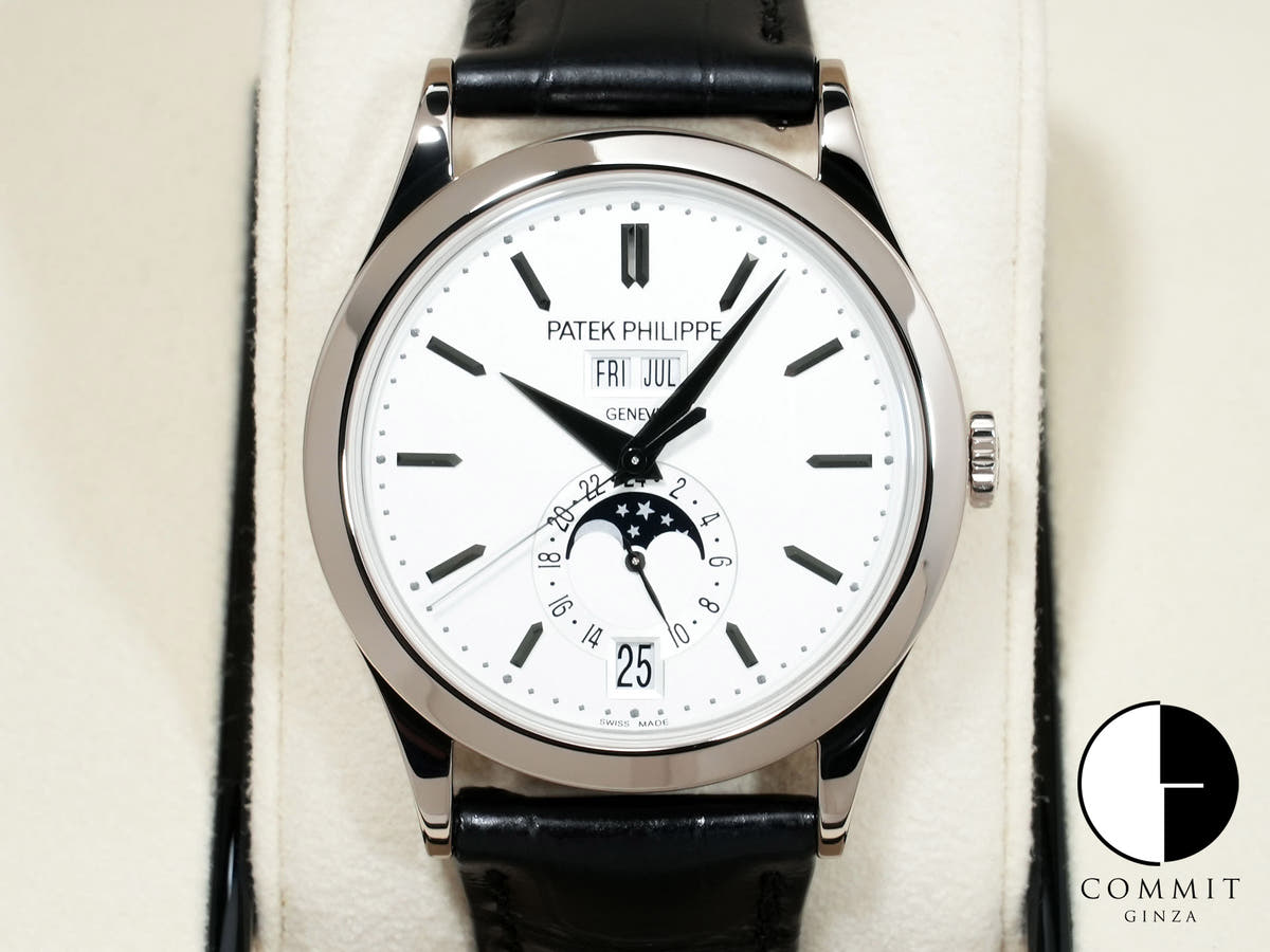 Patek Philippe Annual Calendar Moon Phase Ref.5396G-011 18KWG Silver Opaline Dial Good Condition pfdb7nbo