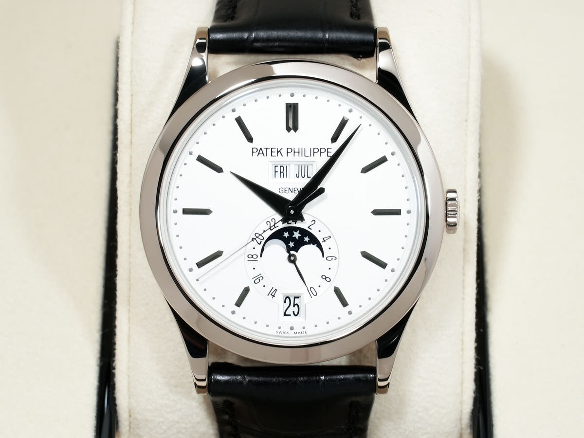 Patek Philippe Annual Calendar Moon Phase Ref.5396G-011 18KWG Silver Opaline Dial Good Condition pfdb7nbo
