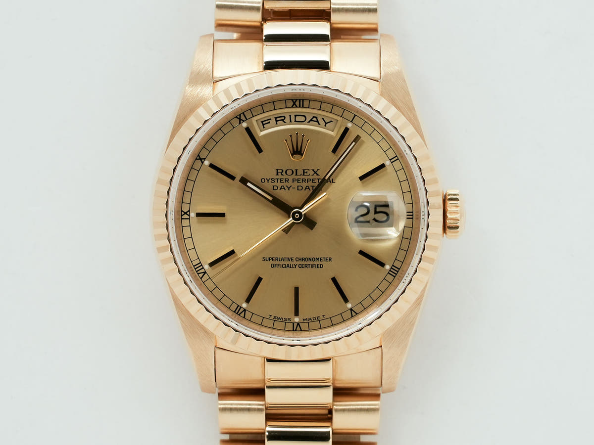 ロレックス デイデイト36 Ref.18238 18KYG シャンパンゴールド文字盤 中古 w2zxkzhs