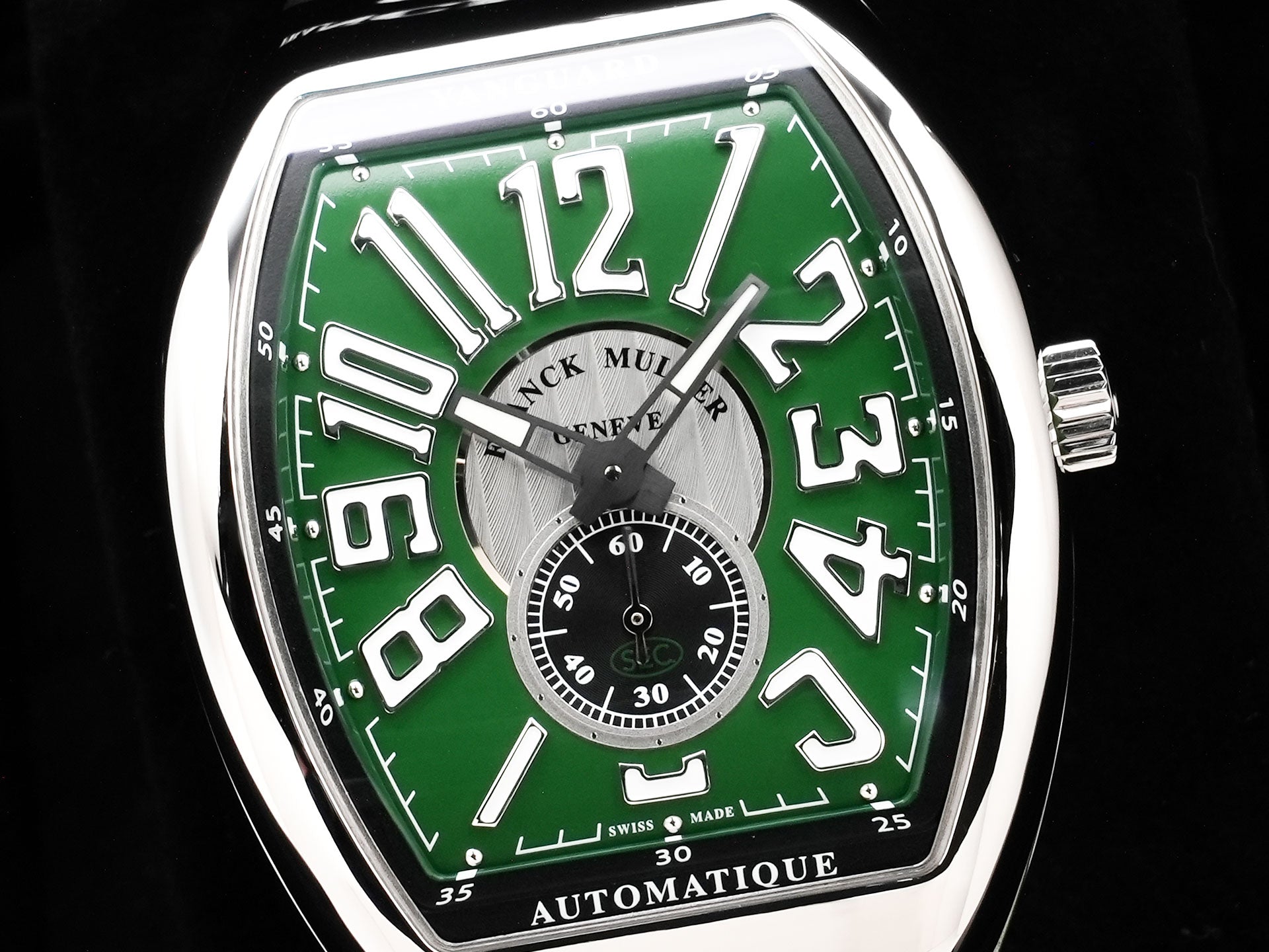 フランクミュラー ヴァンガード スリム ヴィンテージ Ref.V41SS6ATFOVIN ACVR SS グリーン文字盤 極美品 mjoej4uq