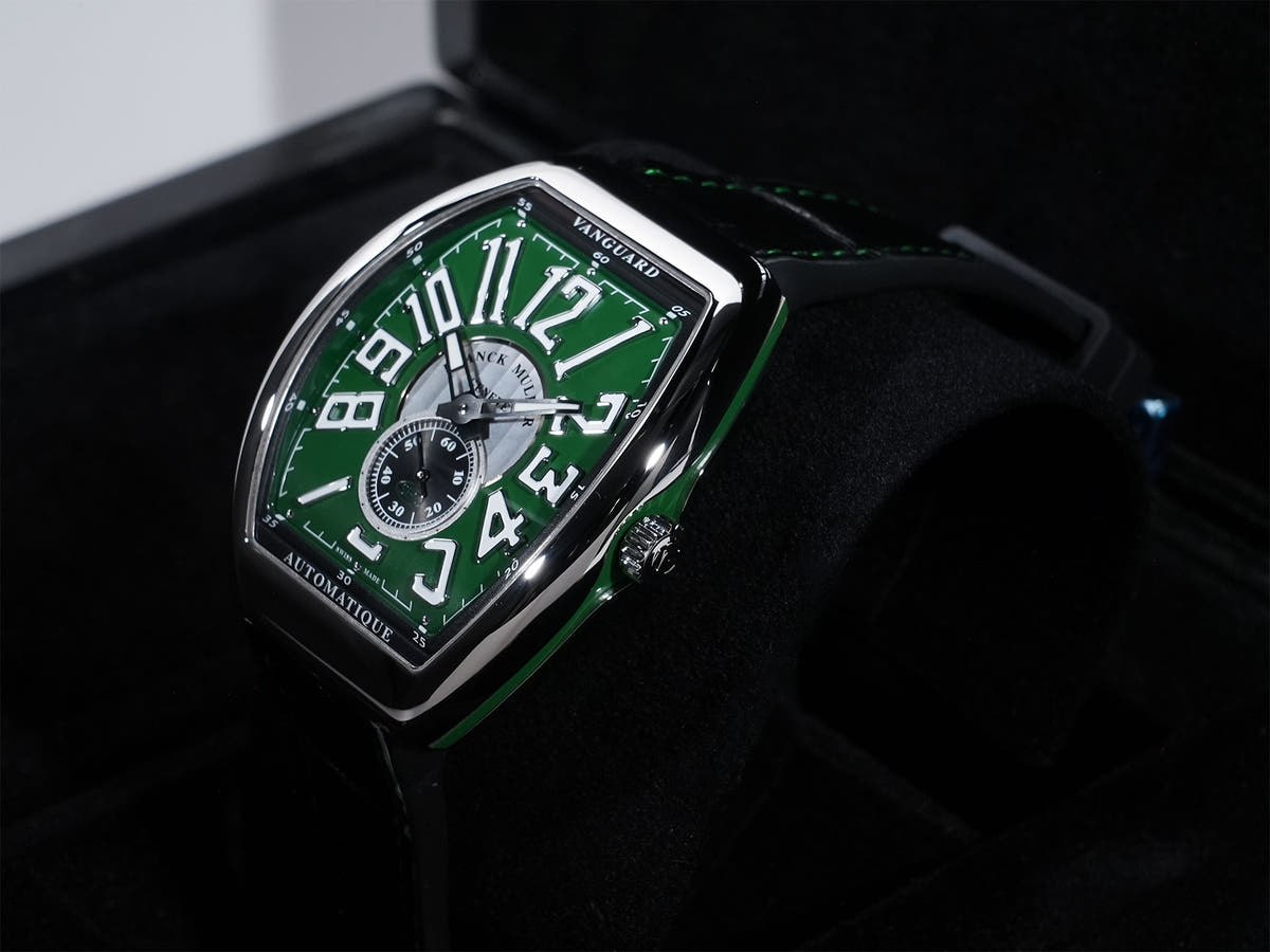 フランクミュラー ヴァンガード スリム ヴィンテージ Ref.V41SS6ATFOVIN ACVR SS グリーン文字盤 極美品 mjoej4uq