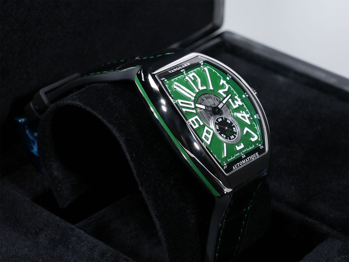 フランクミュラー ヴァンガード スリム ヴィンテージ Ref.V41SS6ATFOVIN ACVR SS グリーン文字盤 極美品 mjoej4uq