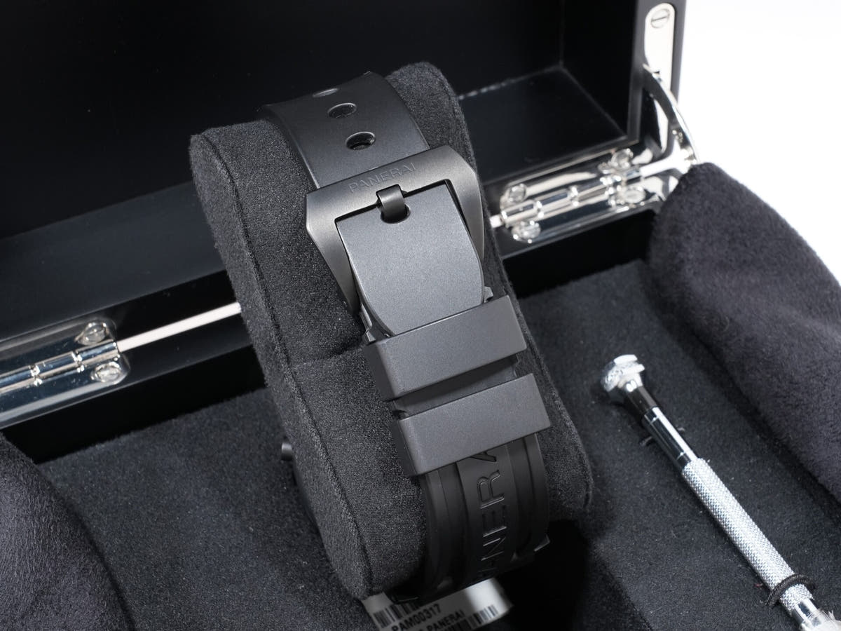 パネライ ルミノール 1950 8DAYSクロノ モノプルサンテGMT Ref.PAM00317 BLACK CERAMIC ブラック文字盤 美中古 3scgaox9