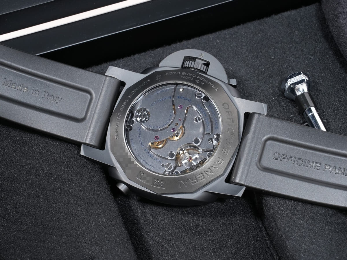 パネライ ルミノール 1950 8DAYSクロノ モノプルサンテGMT Ref.PAM00317 BLACK CERAMIC ブラック文字盤 美中古 3scgaox9