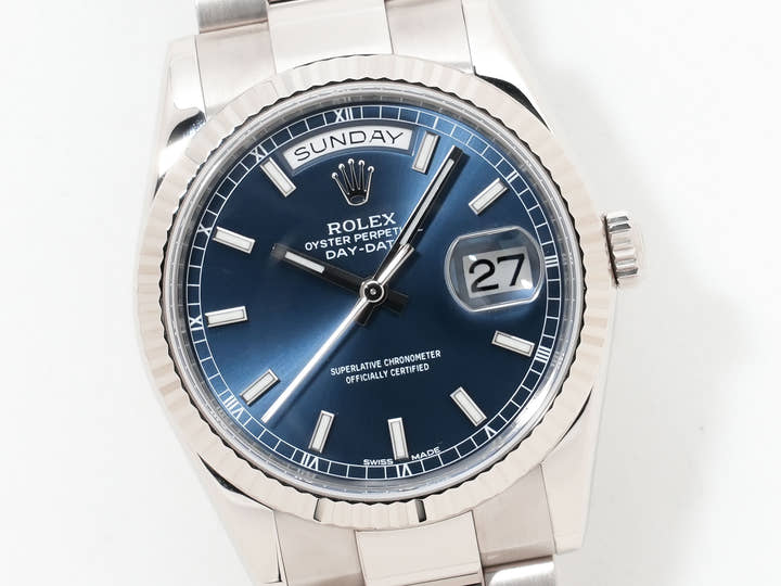 Rolex Day-Date 36 Ref. 118239 White Gold Blue Dial