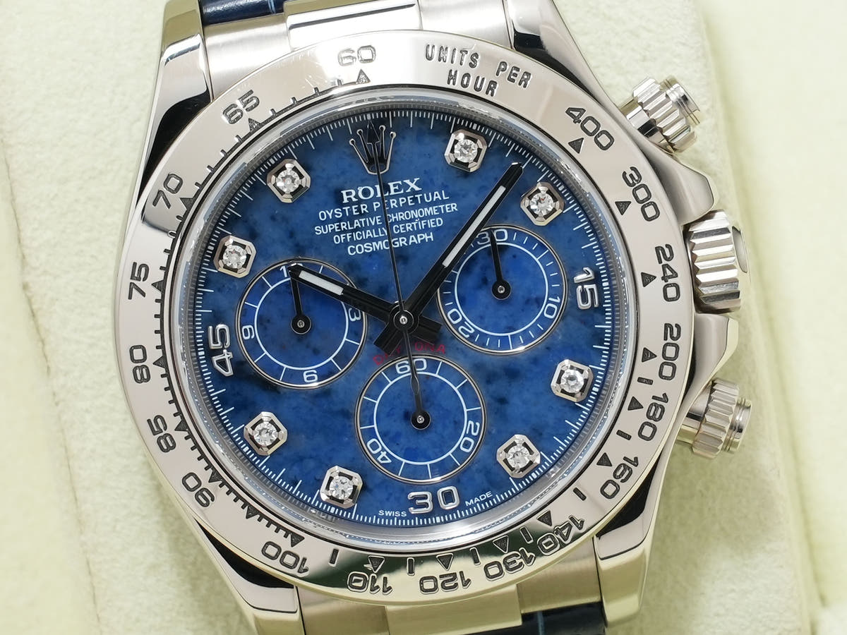 ロレックス デイトナ Ref.116519G 18KWG ソーダライトx8Pダイヤ文字盤 中古 849gqvzx