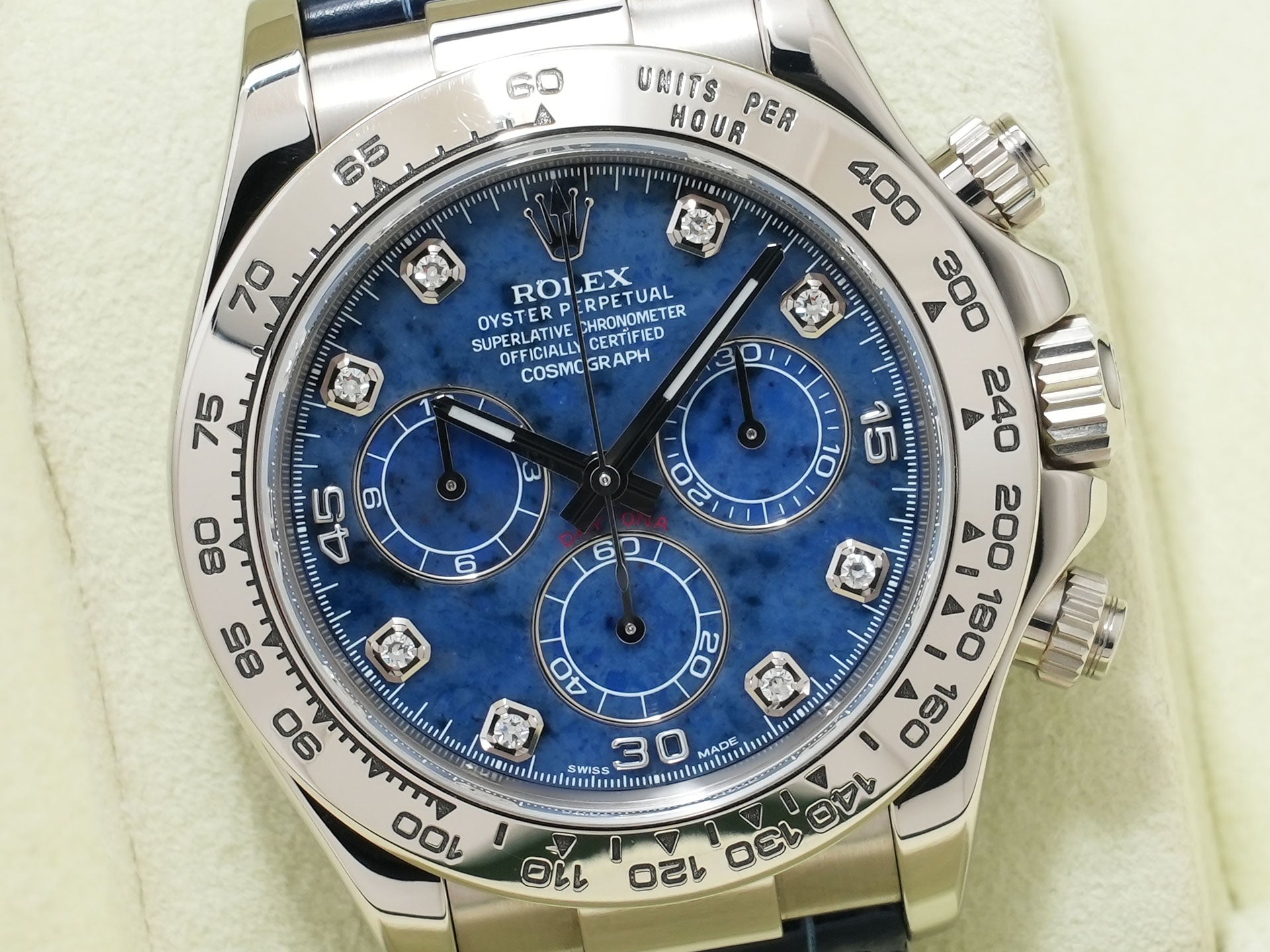 ロレックス デイトナ Ref.116519G 18KWG ソーダライトx8Pダイヤ文字盤 中古 849gqvzx