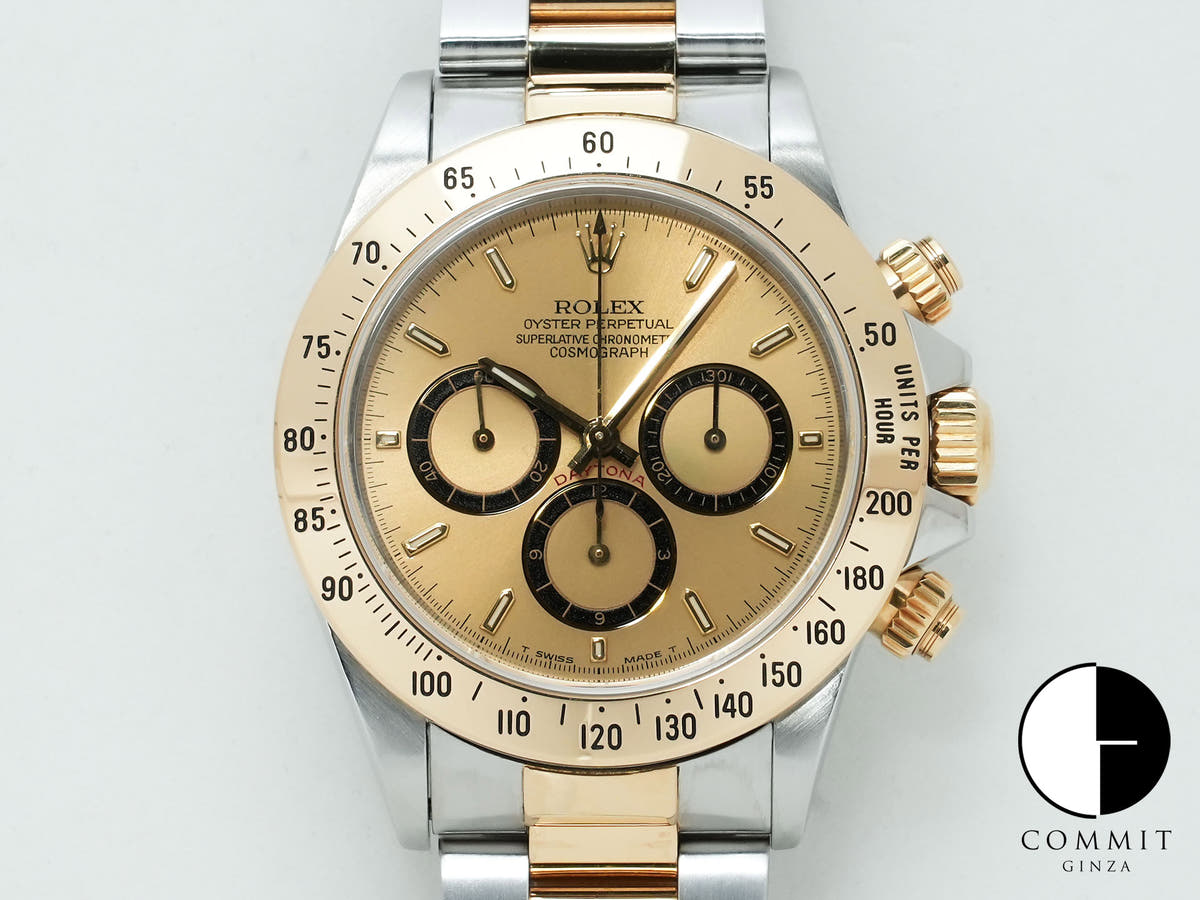 Pre-owned Rolex Daytona El Primero Ref. 16523 Stainless Steel/Yellow Gold Champagne Dial j6tex5yz