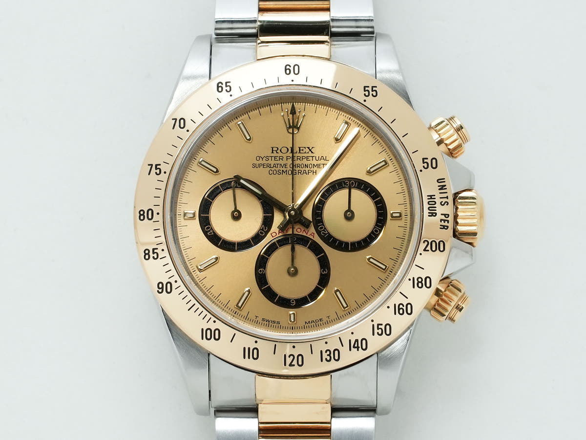 Pre-owned Rolex Daytona El Primero Ref. 16523 Stainless Steel/Yellow Gold Champagne Dial j6tex5yz