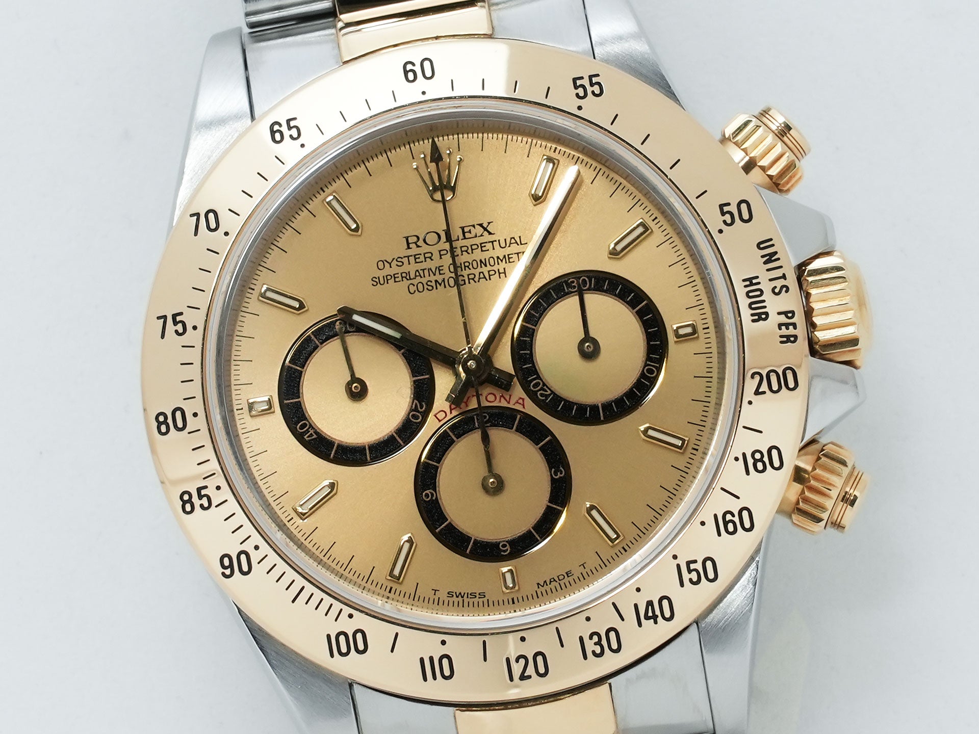 Pre-owned Rolex Daytona El Primero Ref. 16523 Stainless Steel/Yellow Gold Champagne Dial j6tex5yz