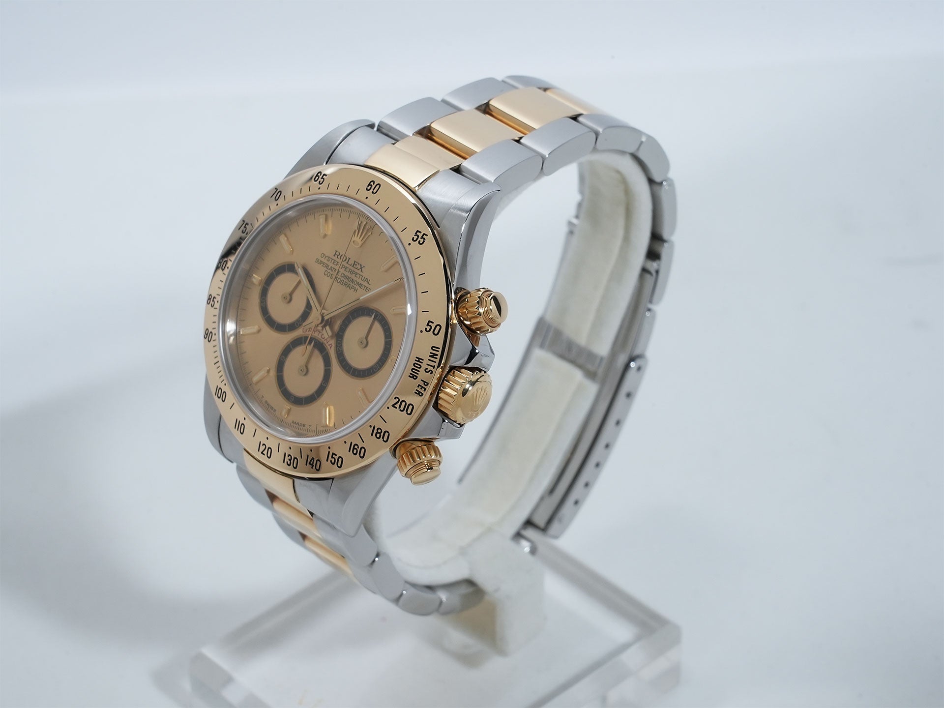 Pre-owned Rolex Daytona El Primero Ref. 16523 Stainless Steel/Yellow Gold Champagne Dial j6tex5yz