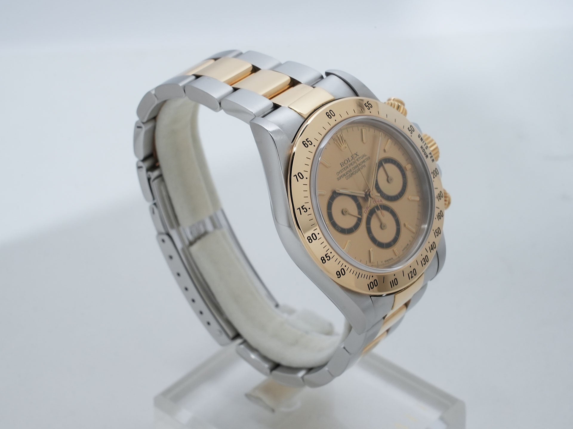 Pre-owned Rolex Daytona El Primero Ref. 16523 Stainless Steel/Yellow Gold Champagne Dial j6tex5yz
