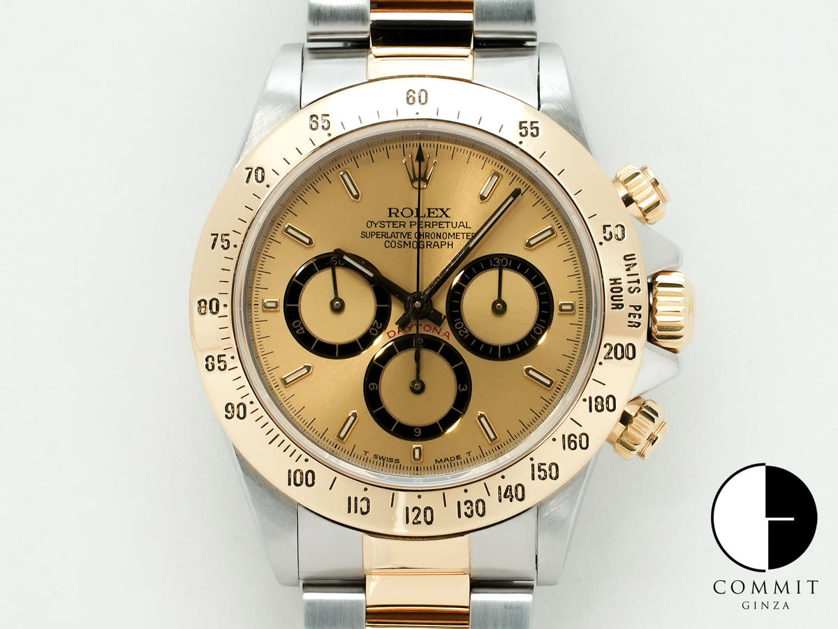 Pre-owned Rolex Daytona El Primero Ref. 16523 Stainless Steel/Yellow Gold Champagne Dial (kyqhukkb)