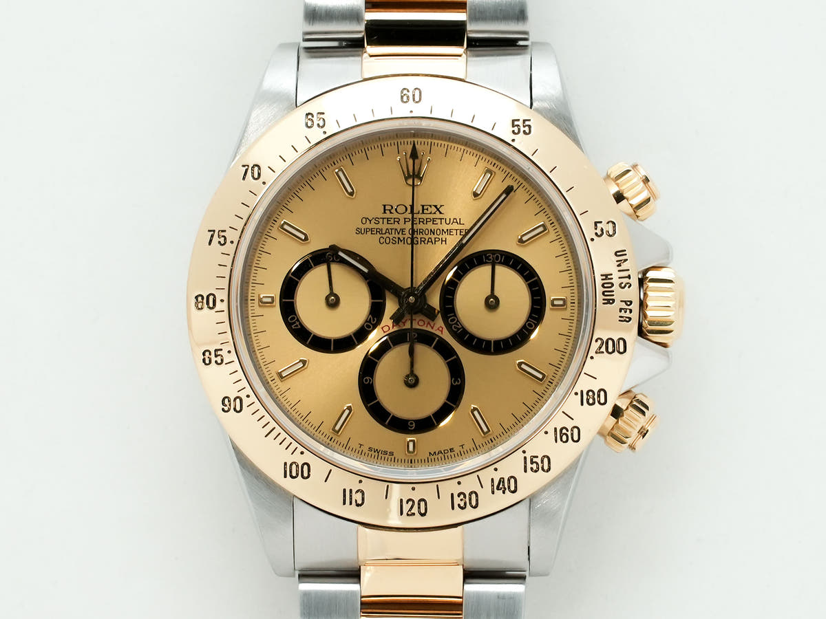 Pre-owned Rolex Daytona El Primero Ref. 16523 Stainless Steel/Yellow Gold Champagne Dial (kyqhukkb)