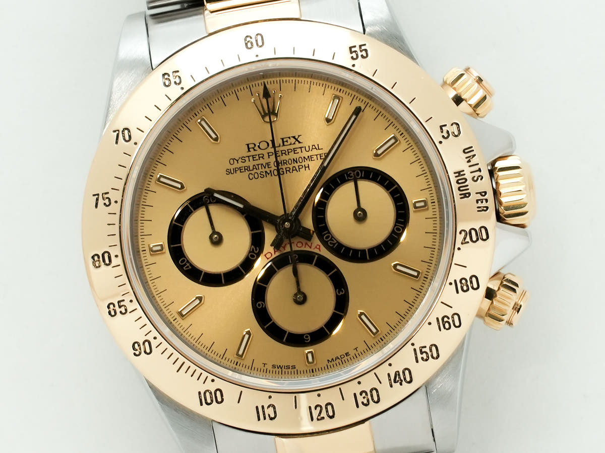 Pre-owned Rolex Daytona El Primero Ref. 16523 Stainless Steel/Yellow Gold Champagne Dial (kyqhukkb)