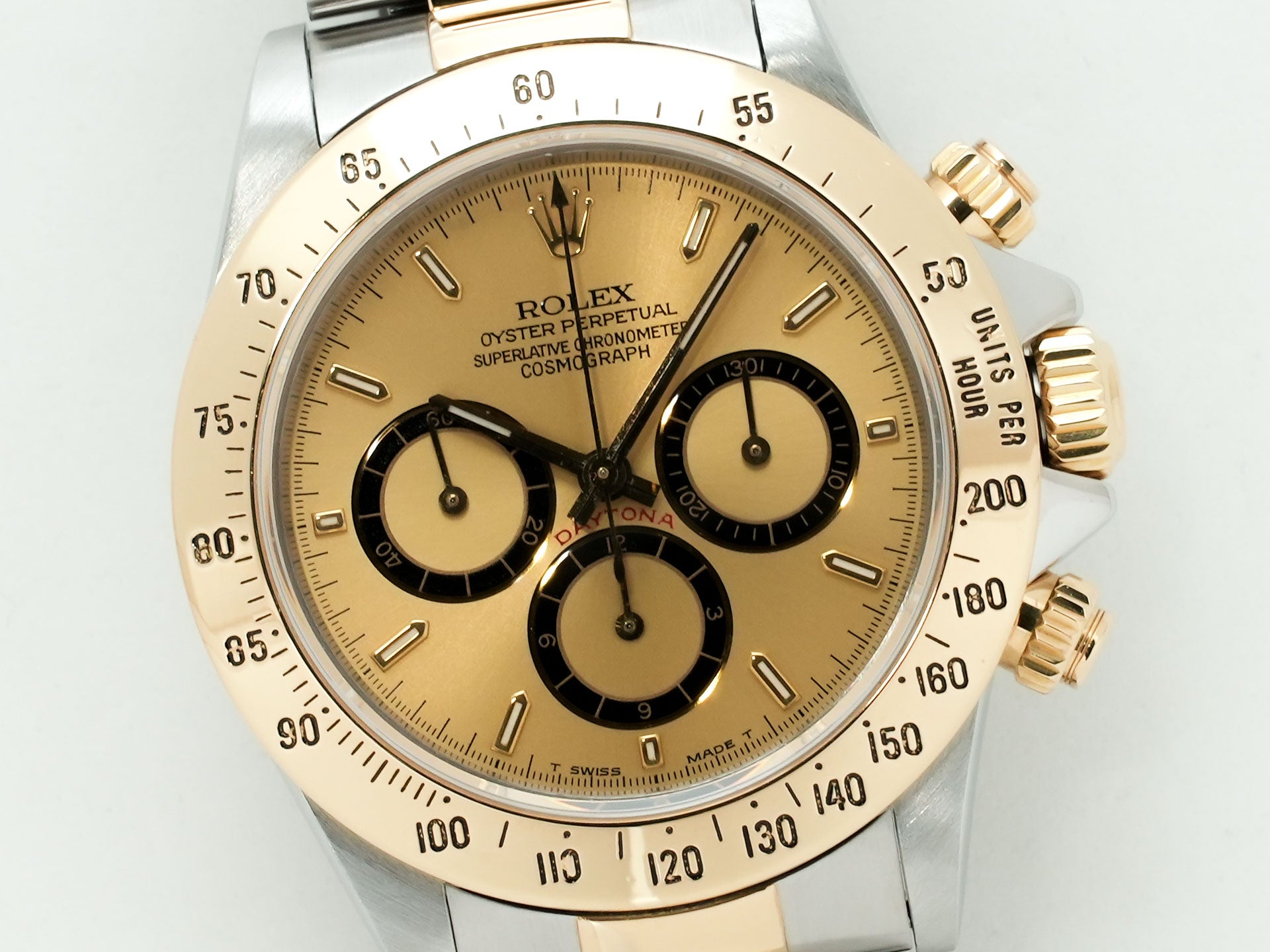 Pre-owned Rolex Daytona El Primero Ref. 16523 Stainless Steel/Yellow Gold Champagne Dial (kyqhukkb)