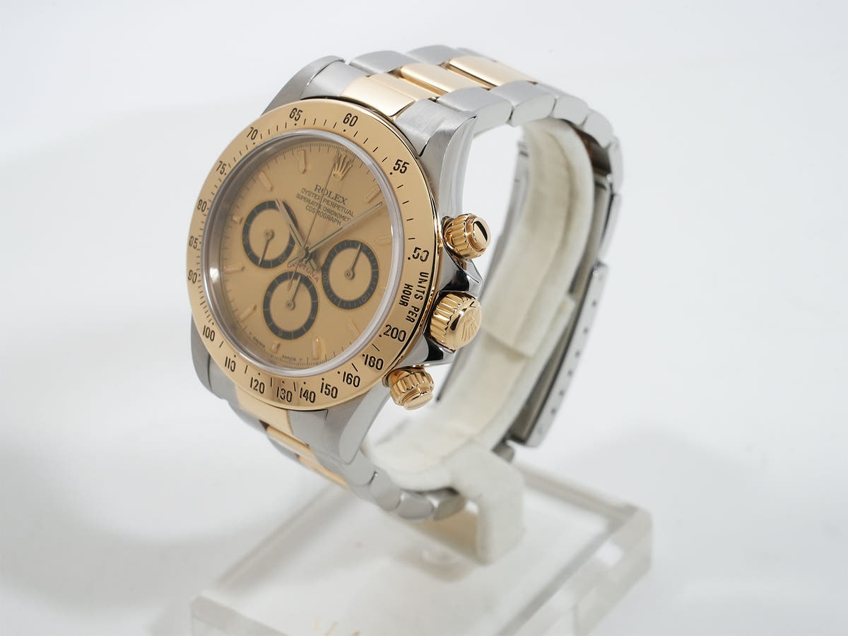 Pre-owned Rolex Daytona El Primero Ref. 16523 Stainless Steel/Yellow Gold Champagne Dial (kyqhukkb)
