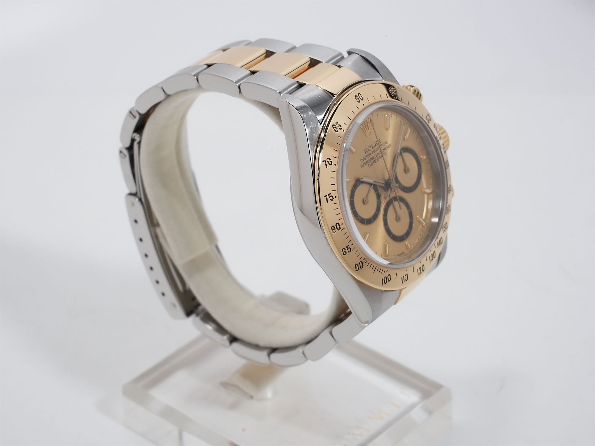 Pre-owned Rolex Daytona El Primero Ref. 16523 Stainless Steel/Yellow Gold Champagne Dial (kyqhukkb)