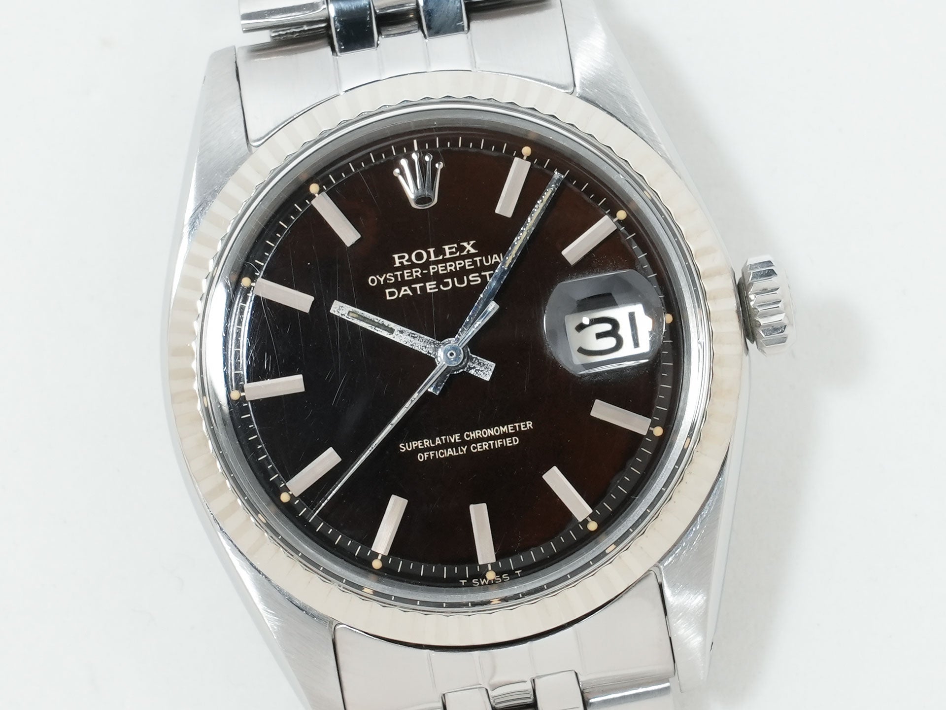 ロレックス デイトジャスト Ref.1601 SS/WG ブラウンミラー文字盤 中古 on4wjter