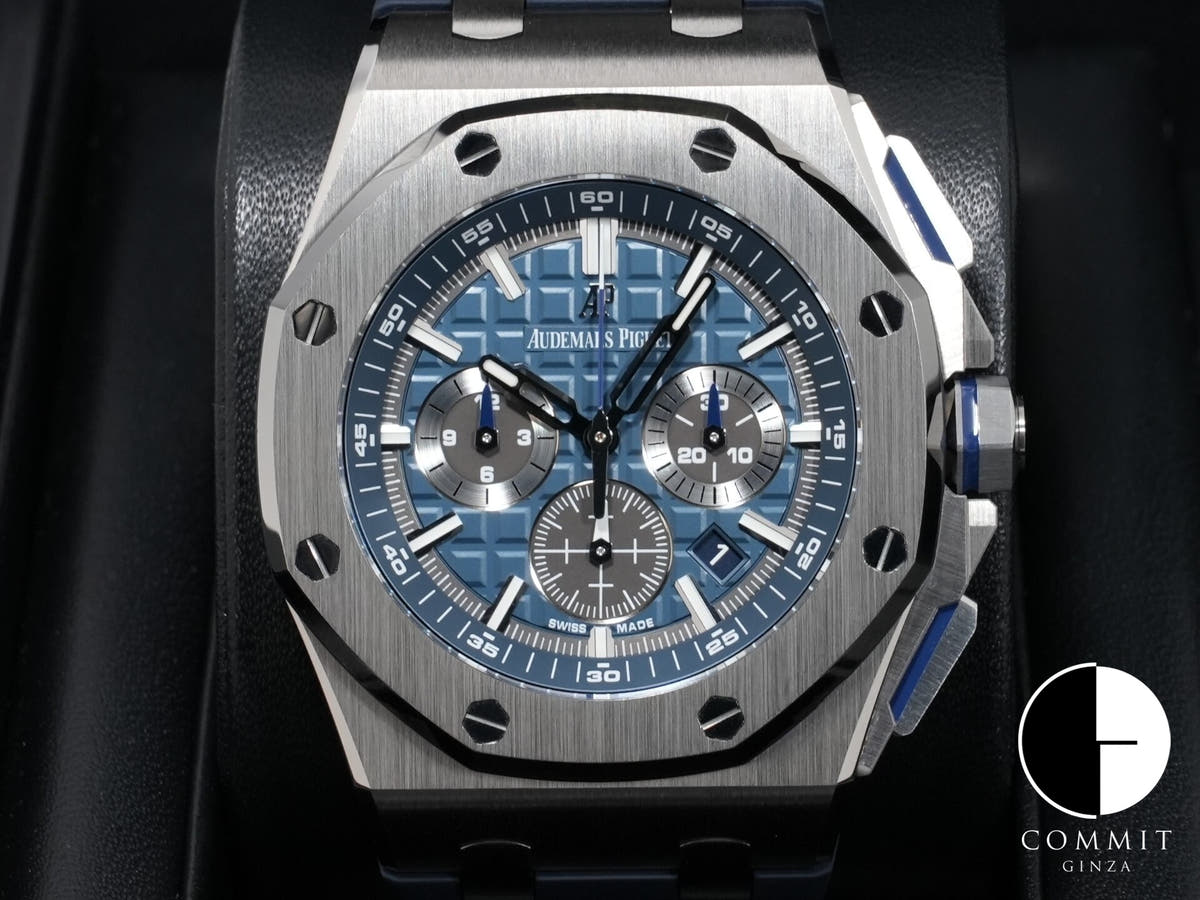 Audemars Piguet Royal Oak Offshore Chronograph Ref. 26480TI.OO.A027CA.01 TI Blue Dial Pre-owned s692w8ad