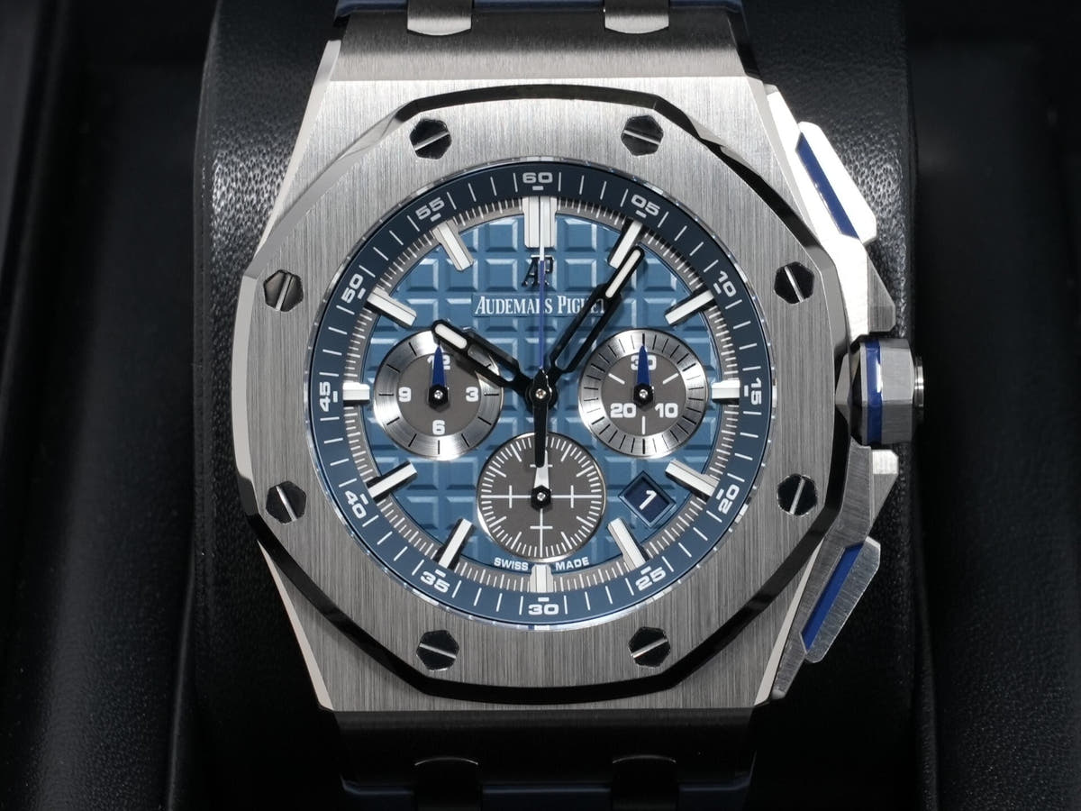 Audemars Piguet Royal Oak Offshore Chronograph Ref. 26480TI.OO.A027CA.01 TI Blue Dial Pre-owned s692w8ad