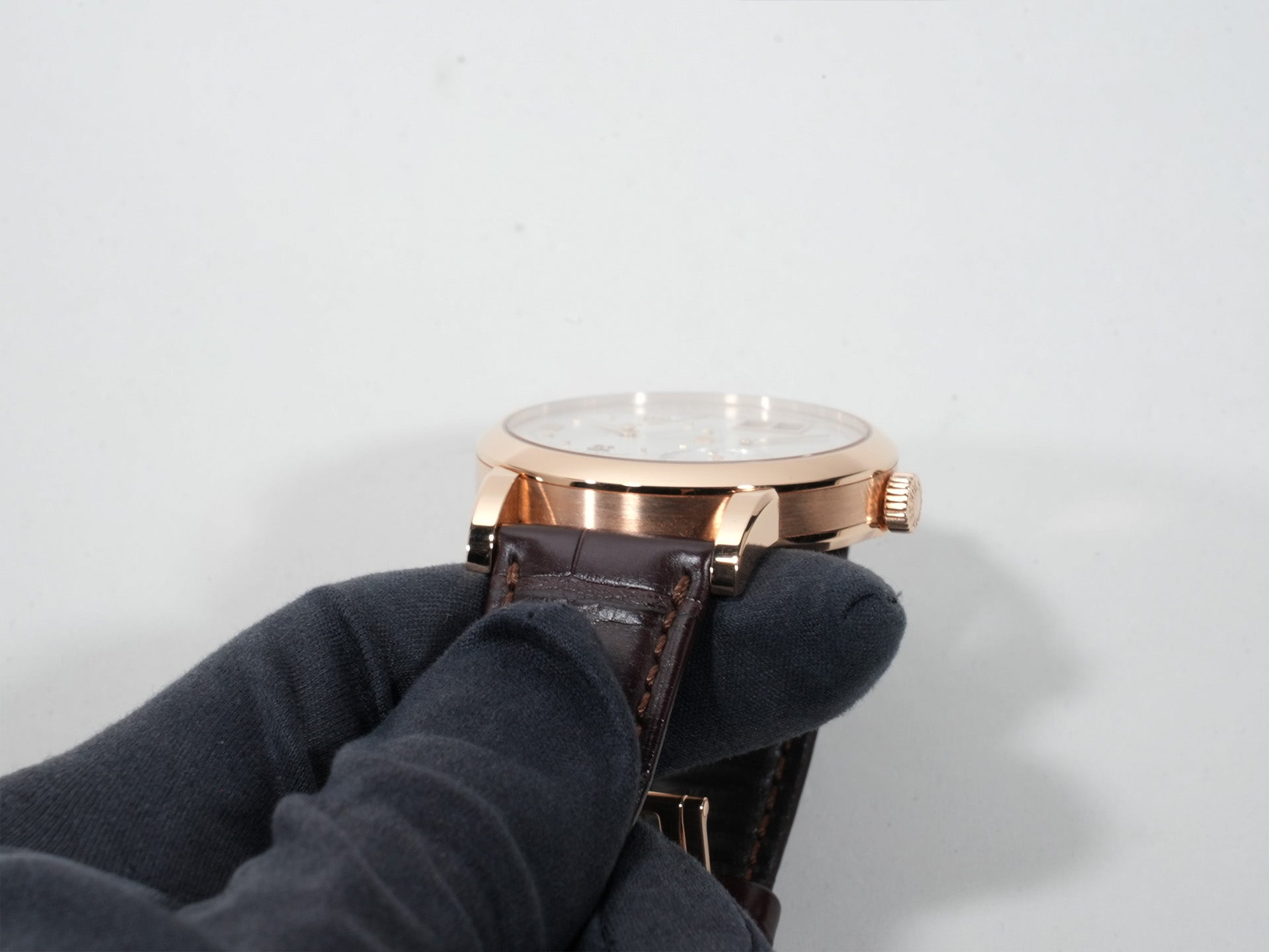 A. Lange &amp; Söhne Lange 1 Ref. 191.032 18KPG Silver Dial Excellent Condition vrcsxw2c