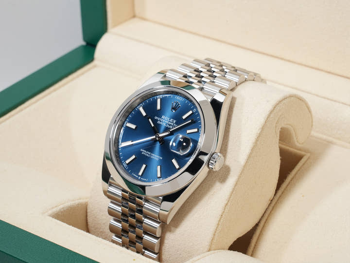 Rolex Datejust 41 Ref. 126300 Stainless Steel Bright Blue Dial