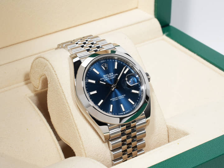 Rolex Datejust 41 Ref. 126300 Stainless Steel Bright Blue Dial