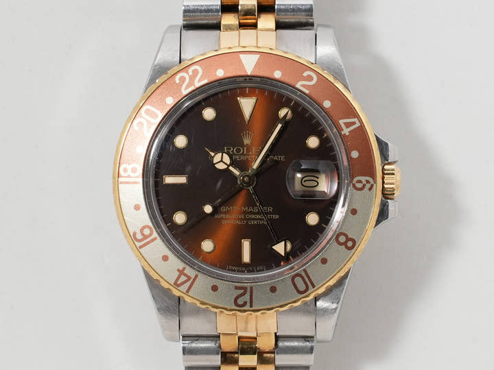 ロレックス GMTマスター Ref.16753 SS/YG ブラウン文字盤 ジュビリーブレスレット 中古 adcrqdwp