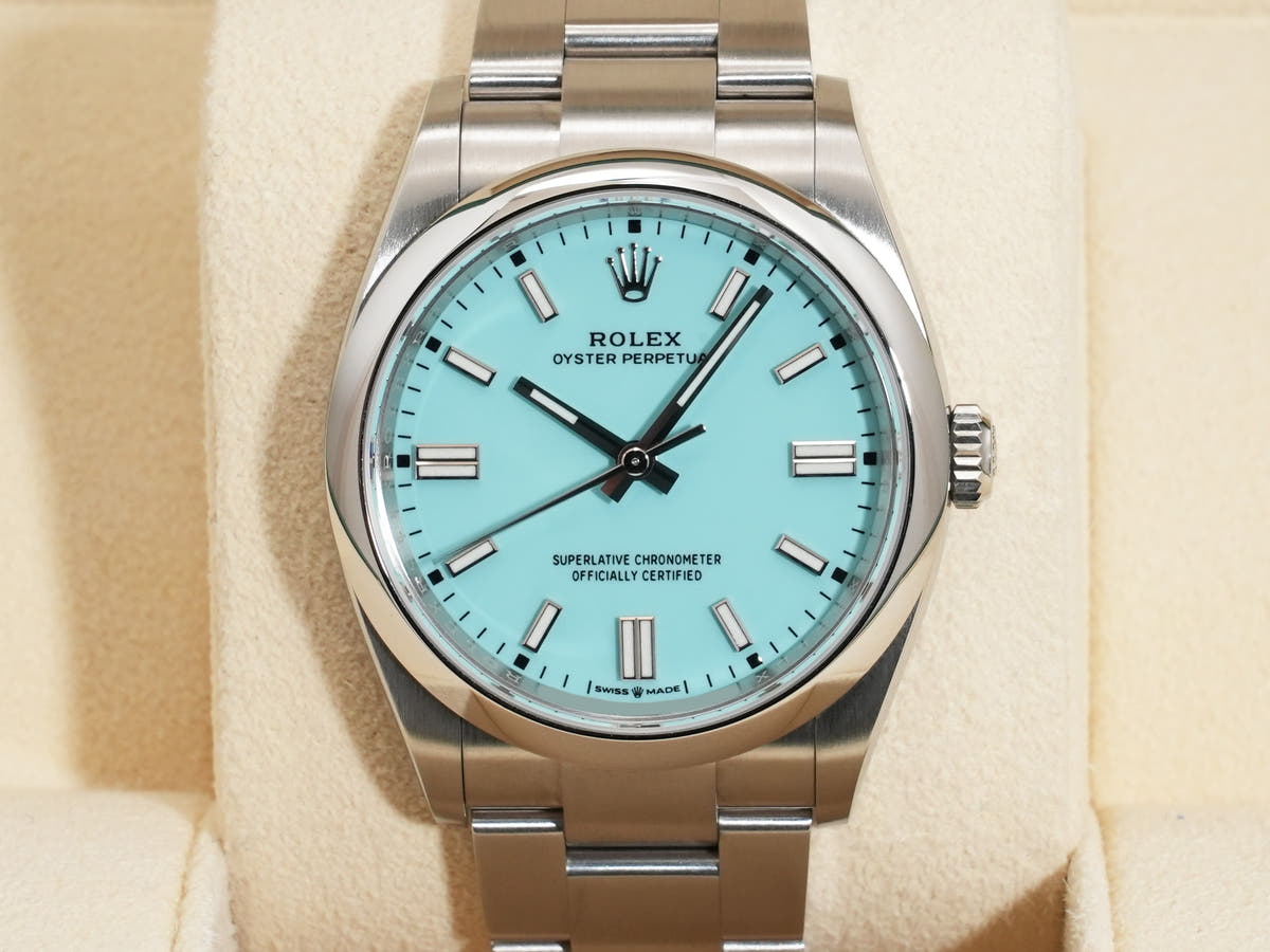 ロレックス オイスターパーペチュアル36 Ref.126000 SS ターコイズ文字盤 美中古 m9f7677p