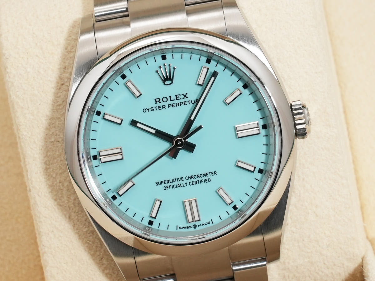 ロレックス オイスターパーペチュアル36 Ref.126000 SS ターコイズ文字盤 美中古 m9f7677p