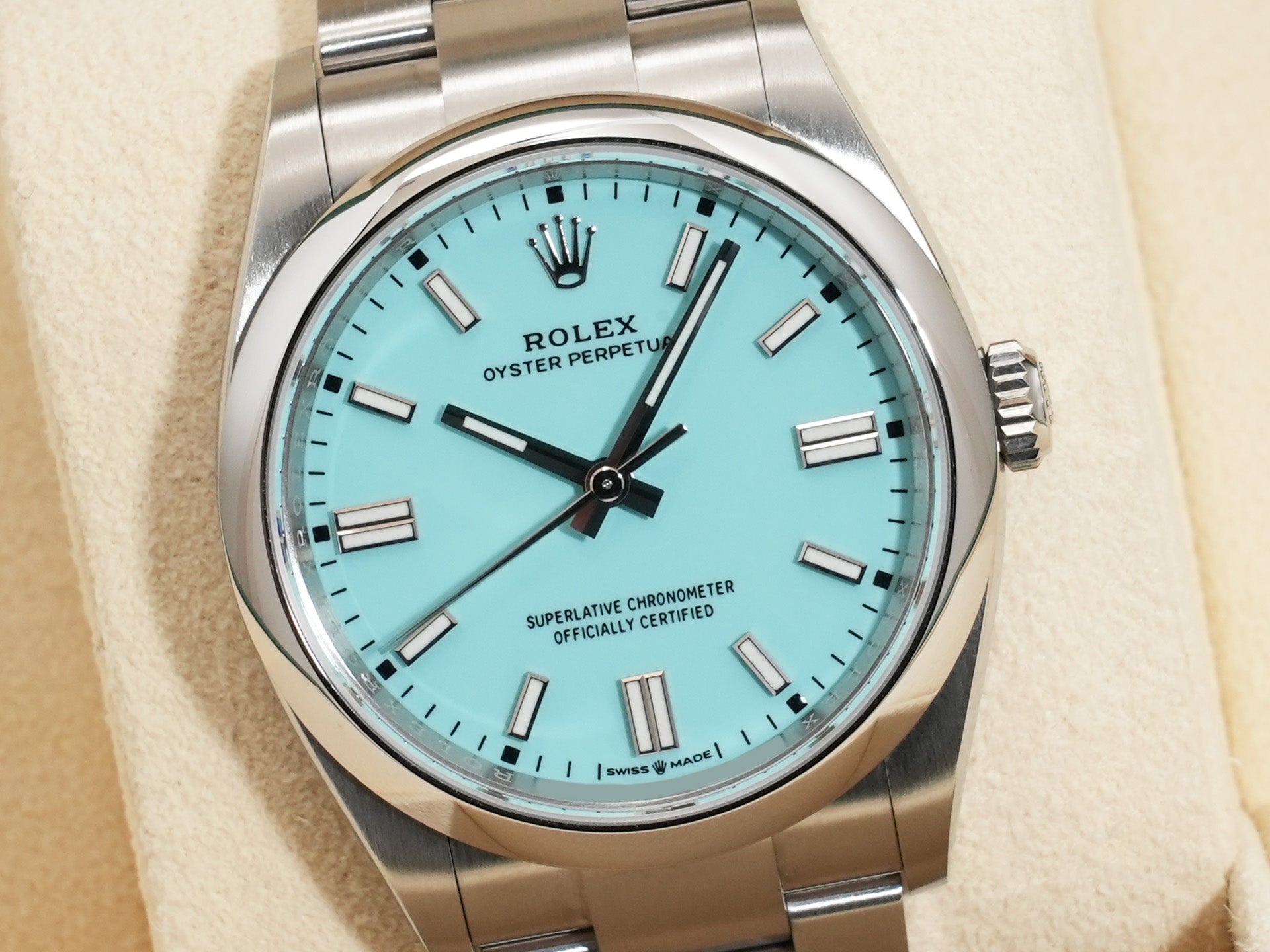 ロレックス オイスターパーペチュアル36 Ref.126000 SS ターコイズ文字盤 美中古 m9f7677p