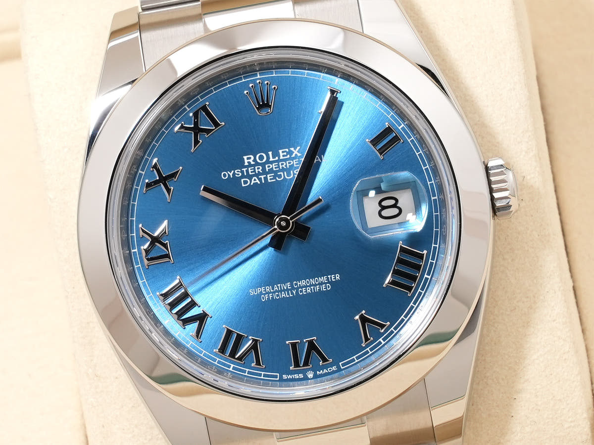 Rolex Datejust 41 Ref. 126300 Stainless Steel Azzurro Blue Dial Oyster Bracelet Unused 998ufc2y