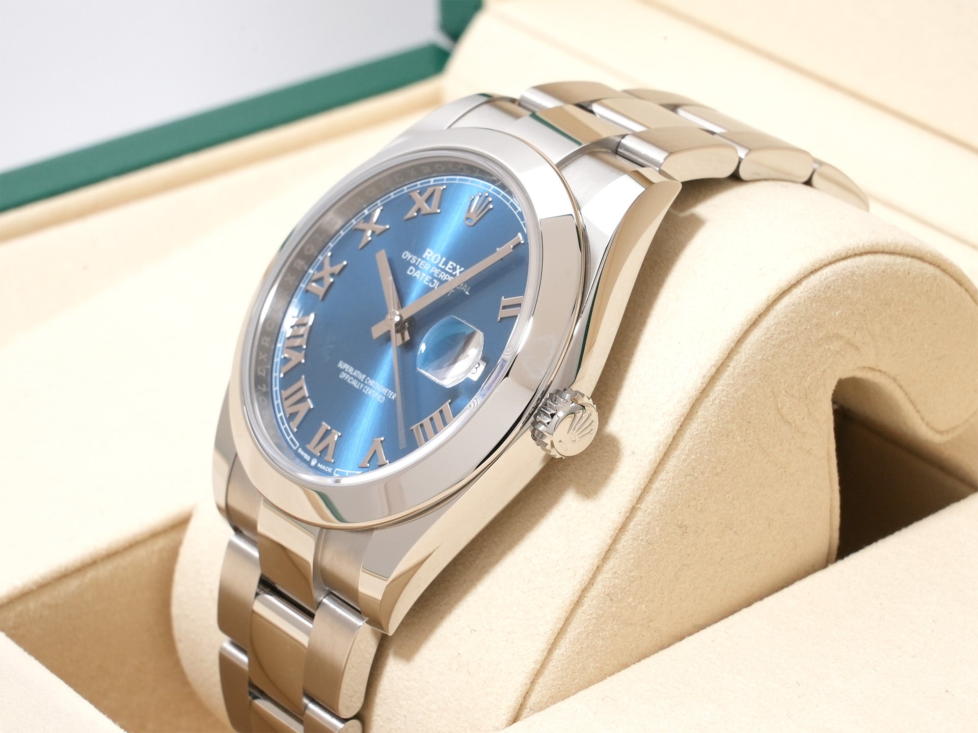 Rolex Datejust 41 Ref. 126300 Stainless Steel Azzurro Blue Dial Oyster Bracelet Unused 998ufc2y