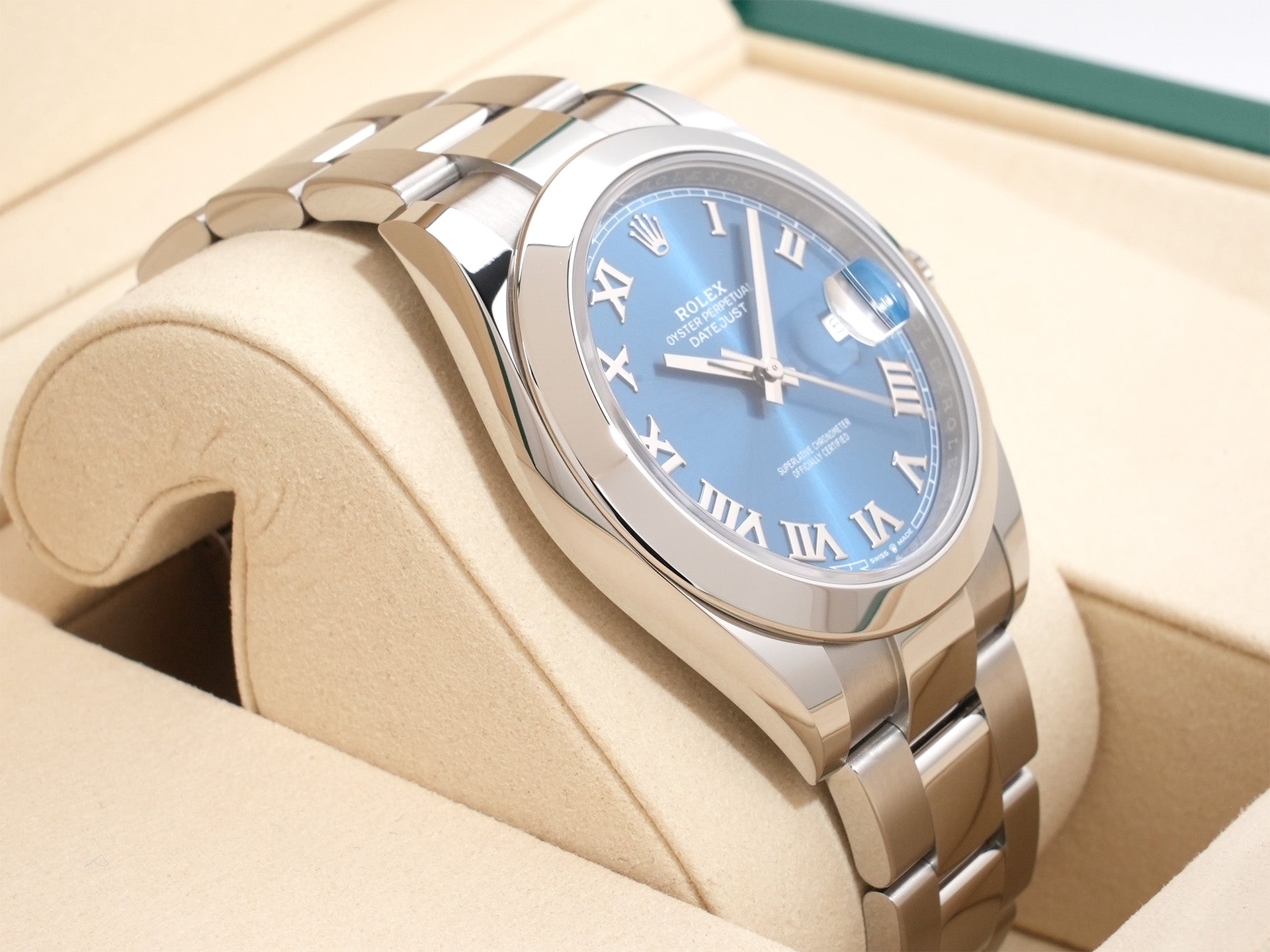Rolex Datejust 41 Ref. 126300 Stainless Steel Azzurro Blue Dial Oyster Bracelet Unused 998ufc2y