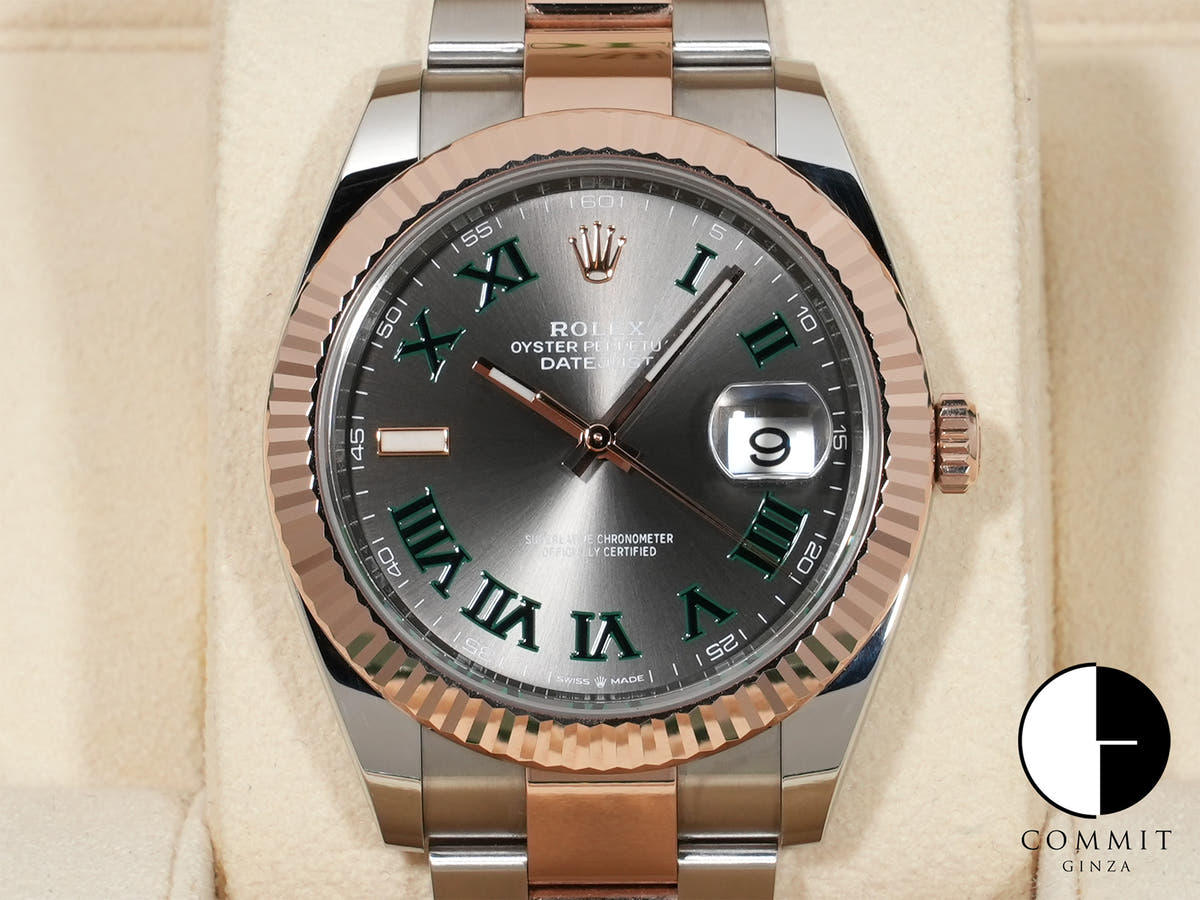 Rolex Datejust 41 Ref.126331 SS/ERG Slate Roman Dial Oyster Bracelet Good Condition Pre-Owned 23jnm6gp