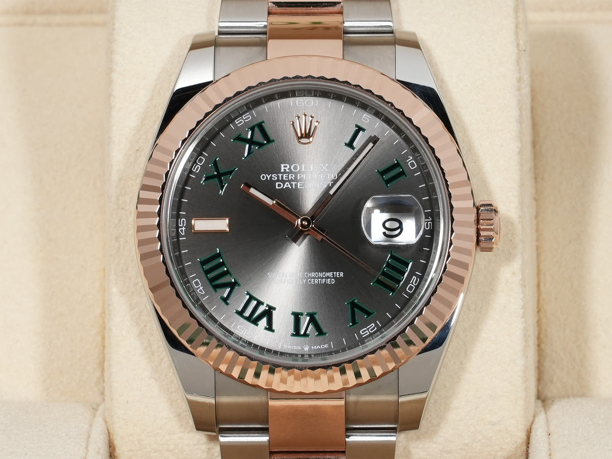 Rolex Datejust 41 Ref.126331 SS/ERG Slate Roman Dial Oyster Bracelet Good Condition Pre-Owned 23jnm6gp