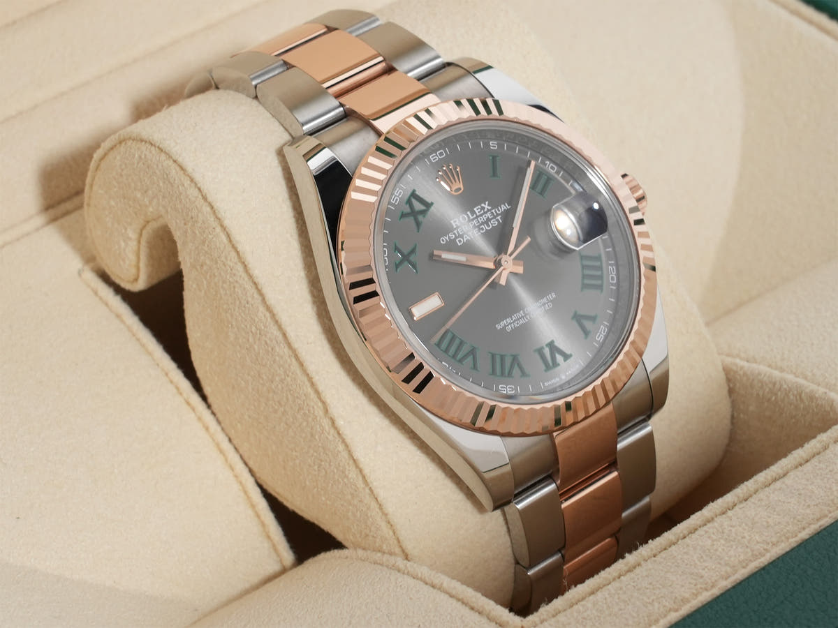 Rolex Datejust 41 Ref.126331 SS/ERG Slate Roman Dial Oyster Bracelet Good Condition Pre-Owned 23jnm6gp