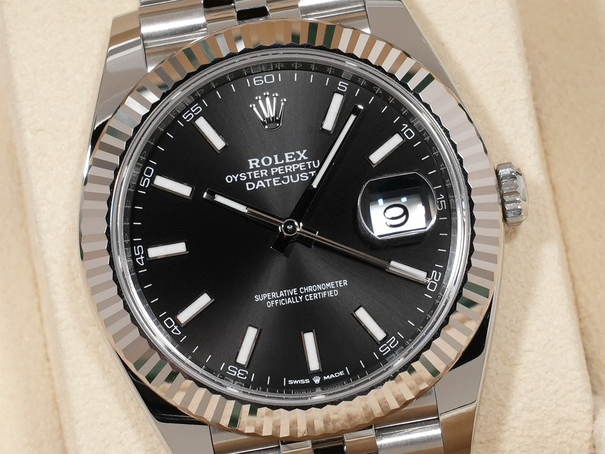 ロレックス デイトジャスト41 Ref.126334 SS/WG ブラック文字盤 ジュビリーブレスレット 美中古 hhjzs2mm