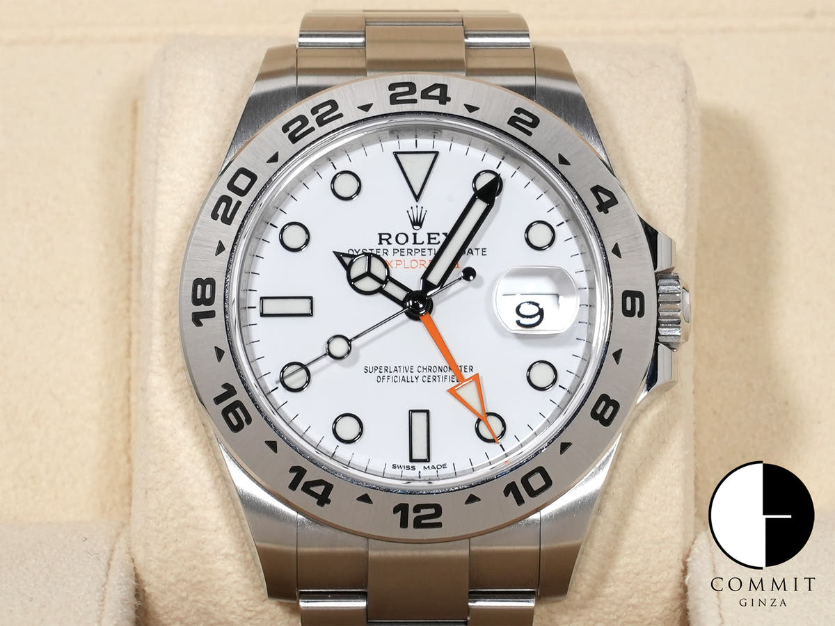 Rolex Explorer II Ref. 216570 Stainless Steel White Dial Excellent Condition vd49ev4a