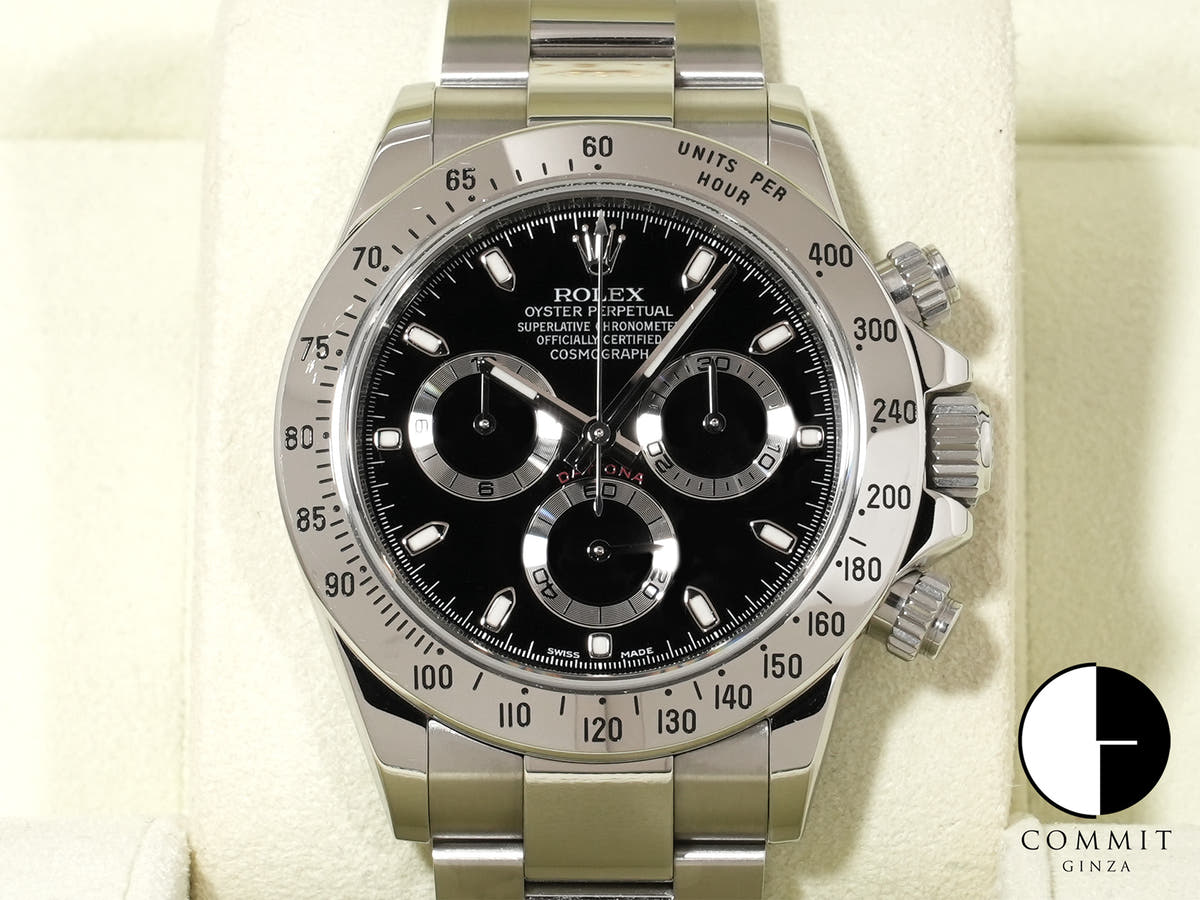 Rolex Daytona Ref. 116520 Stainless Steel Black Dial Pre-owned wddt72w4