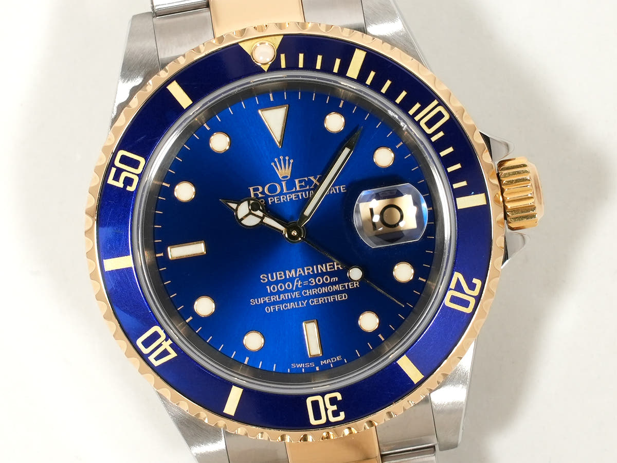 ロレックス サブマリーナー デイト Ref.16613 SS/YG ブルー文字盤 中古 8qxz3hpk