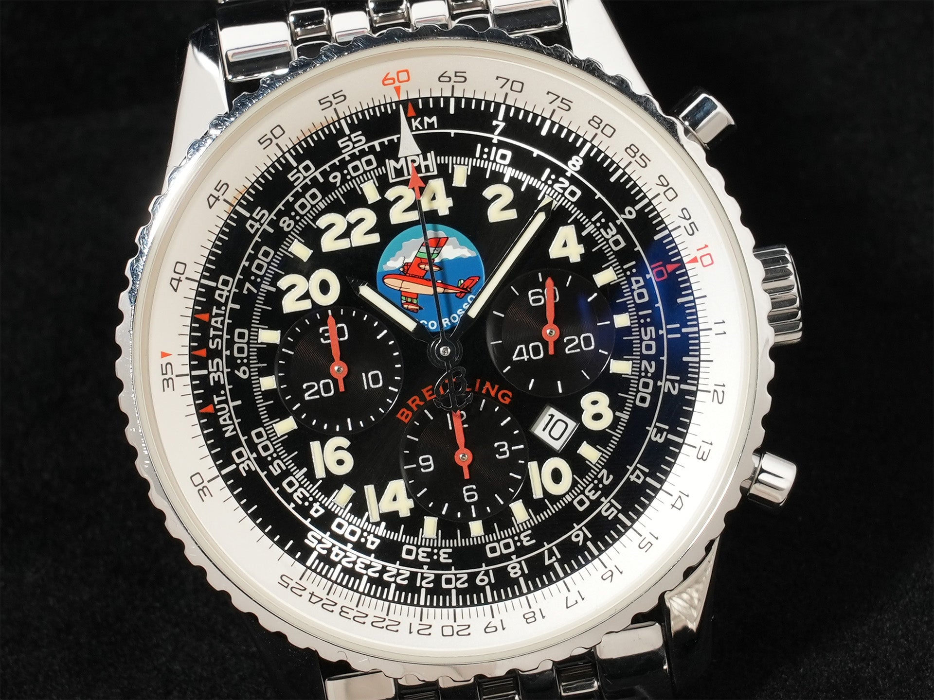 ブライトリング ナビタイマー コスモノート フライバック ポルコロッソ Ref.A22322 SS ブラック文字盤 中古 ic9foix3