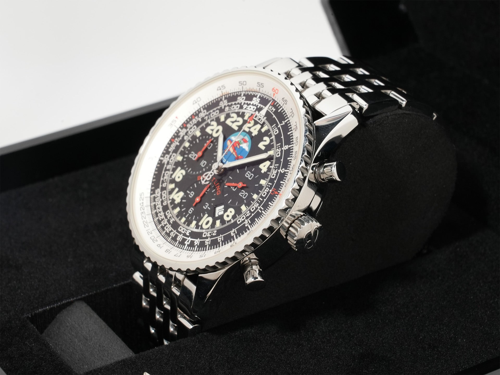 ブライトリング ナビタイマー コスモノート フライバック ポルコロッソ Ref.A22322 SS ブラック文字盤 中古 ic9foix3