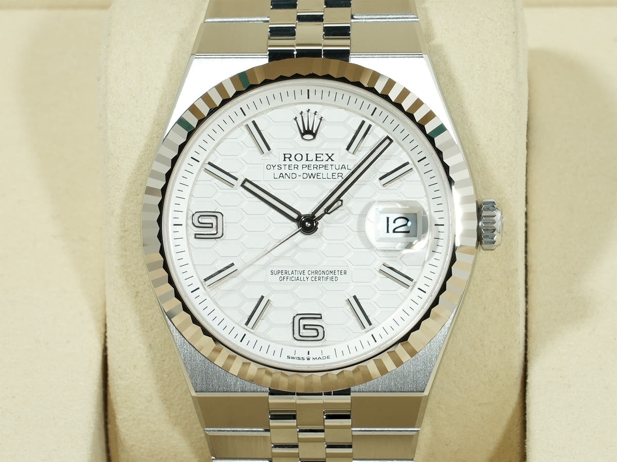 ロレックス ランドドゥエラー Ref.127334 SS/WG ホワイト文字盤 未使用 onokoehq