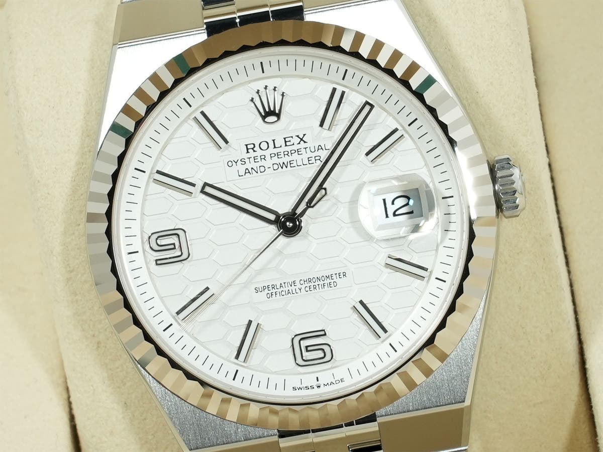 ロレックス ランドドゥエラー Ref.127334 SS/WG ホワイト文字盤 未使用 onokoehq